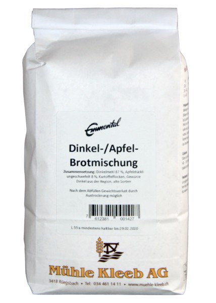 Dinkel-Apfelbrotmischung
