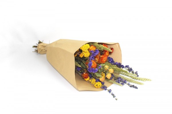 Trockenblumen-Bouquet 'Orange Wild Flowers', gross