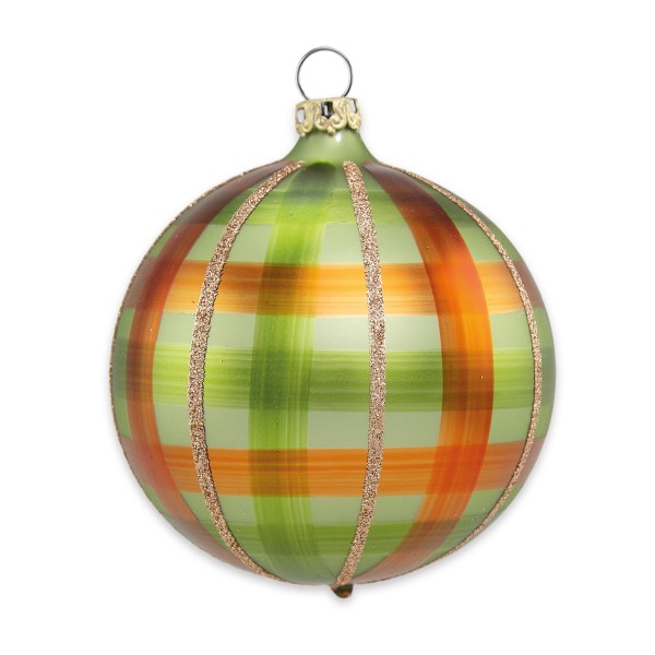 Thüringer Glasdesign Kugel 'Karodesign' olivgrün