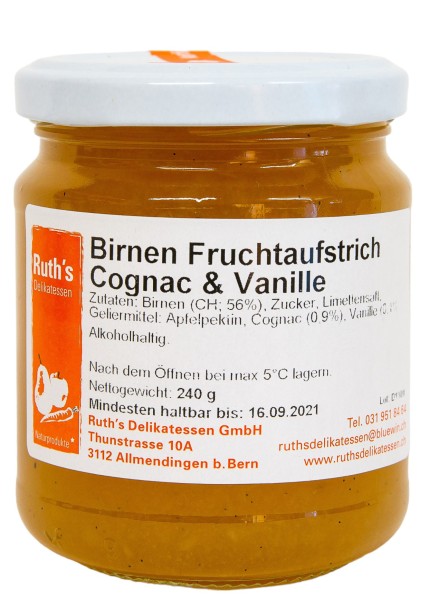 Birnen Fruchtaufstrich Cognac & Vanille