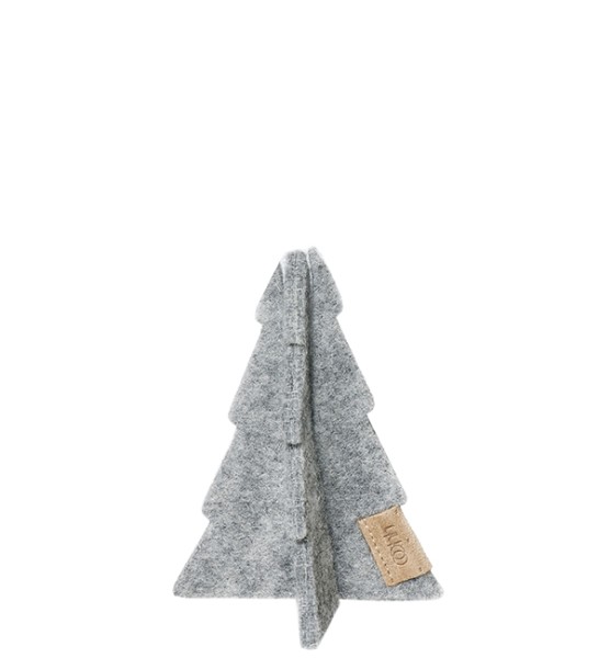 Weihnachtsbaum aus Zero Waste Wolle grau