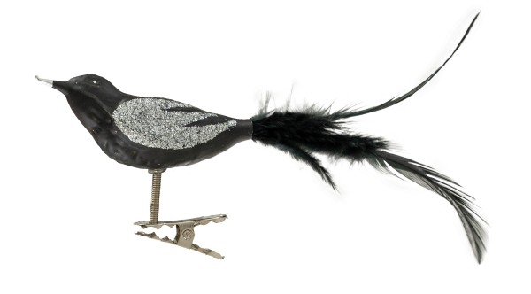 Thüringer Glasdesign 'Vogel auf Clip' schwarz
