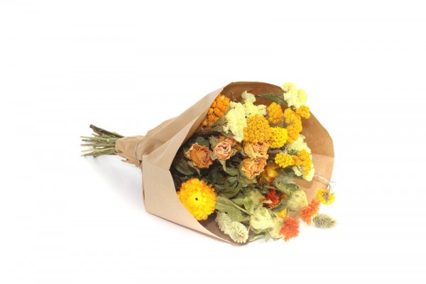 Trockenblumen-Bouquet 'Orange Wild Flowers', klein